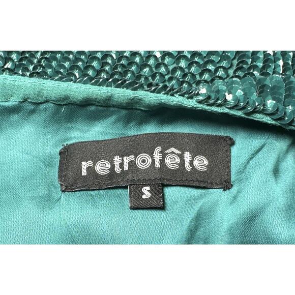 Retrofete Katya Green Sequin Formal Long Maxi Gown Dress Size Small - Picture 5 of 6